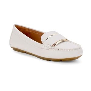 NWT! Faux Leather Driving Moccasins - White